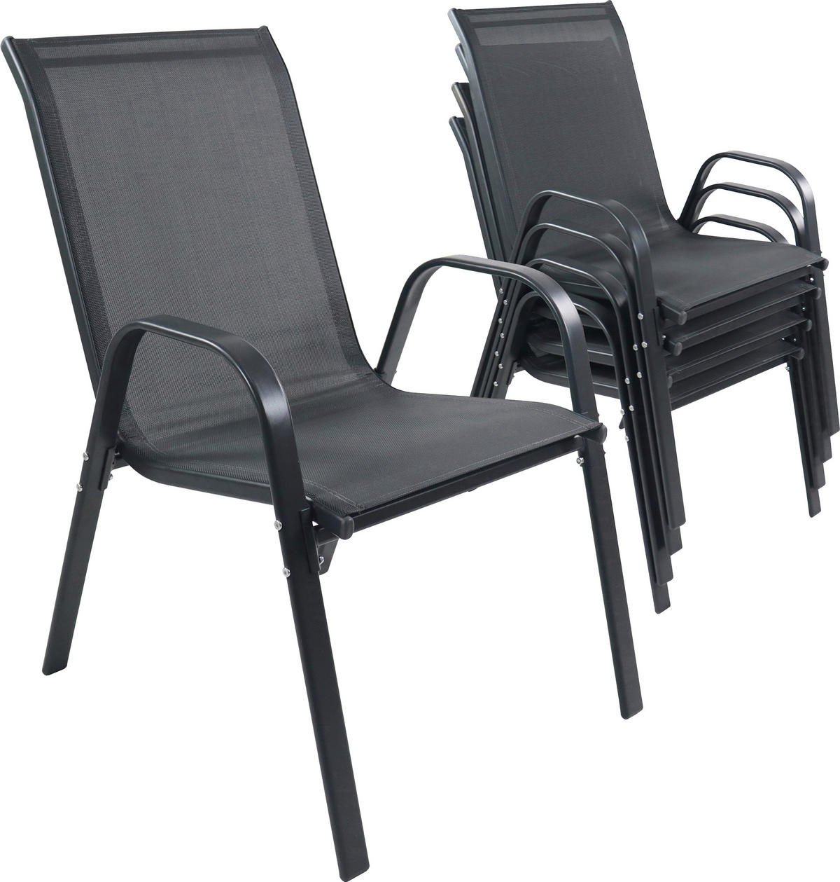 GARTENSTUHL-SET Anthrazit  - Anthrazit, MODERN, Kunststoff/Metall (56/89/73cm) - MID.YOU