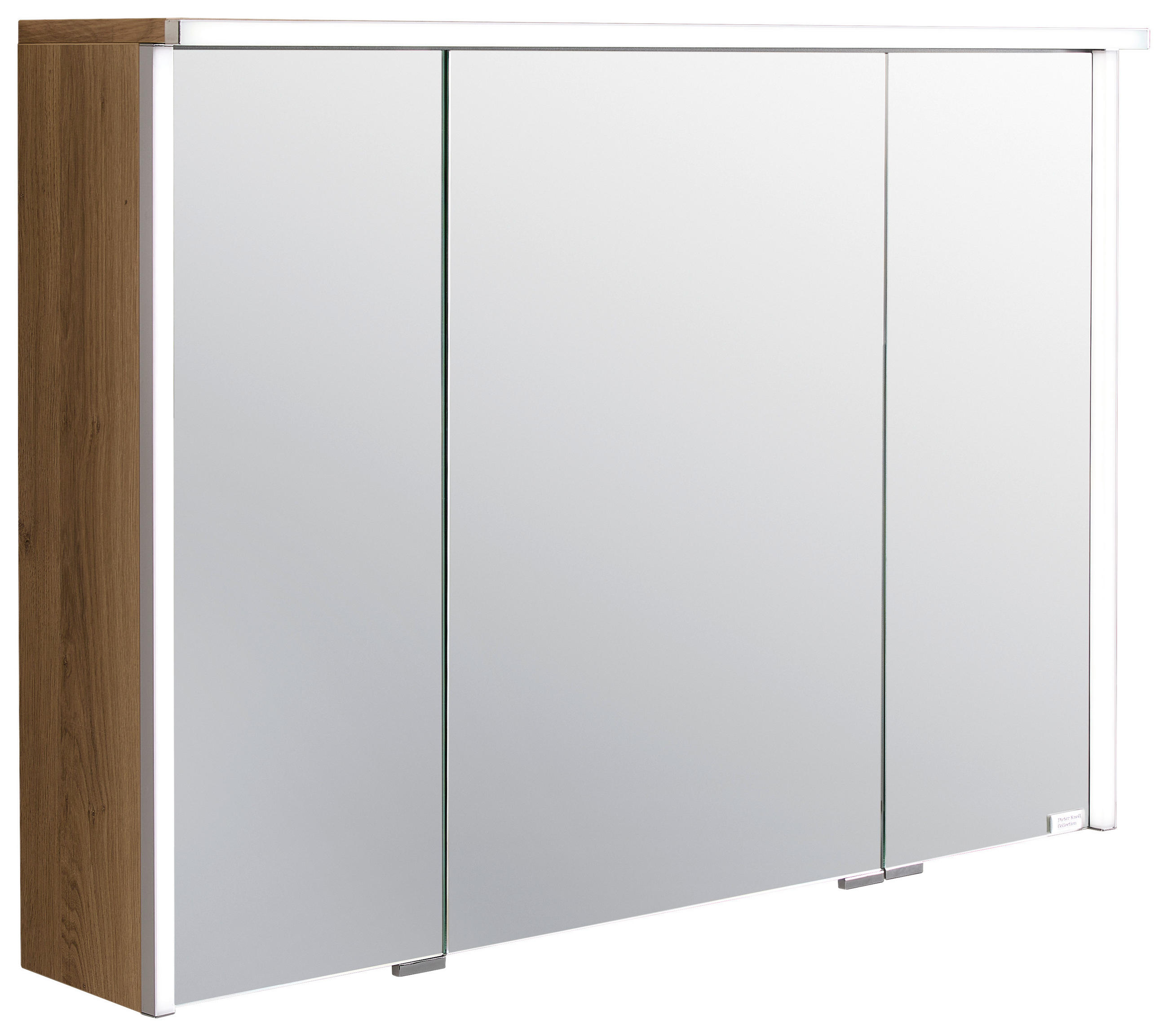 SPIEGELSCHRANK 90/65,6/15 cm  - Chromfarben/Eichefarben, Design, Glas/Holzwerkstoff (90/65,6/15cm) - Dieter Knoll