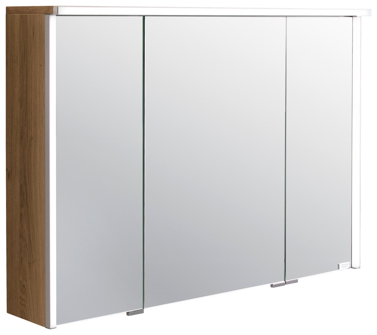 SPIEGELSCHRANK 90/65,6/15 cm  - Chromfarben/Eichefarben, Design, Glas/Holzwerkstoff (90/65,6/15cm) - Dieter Knoll