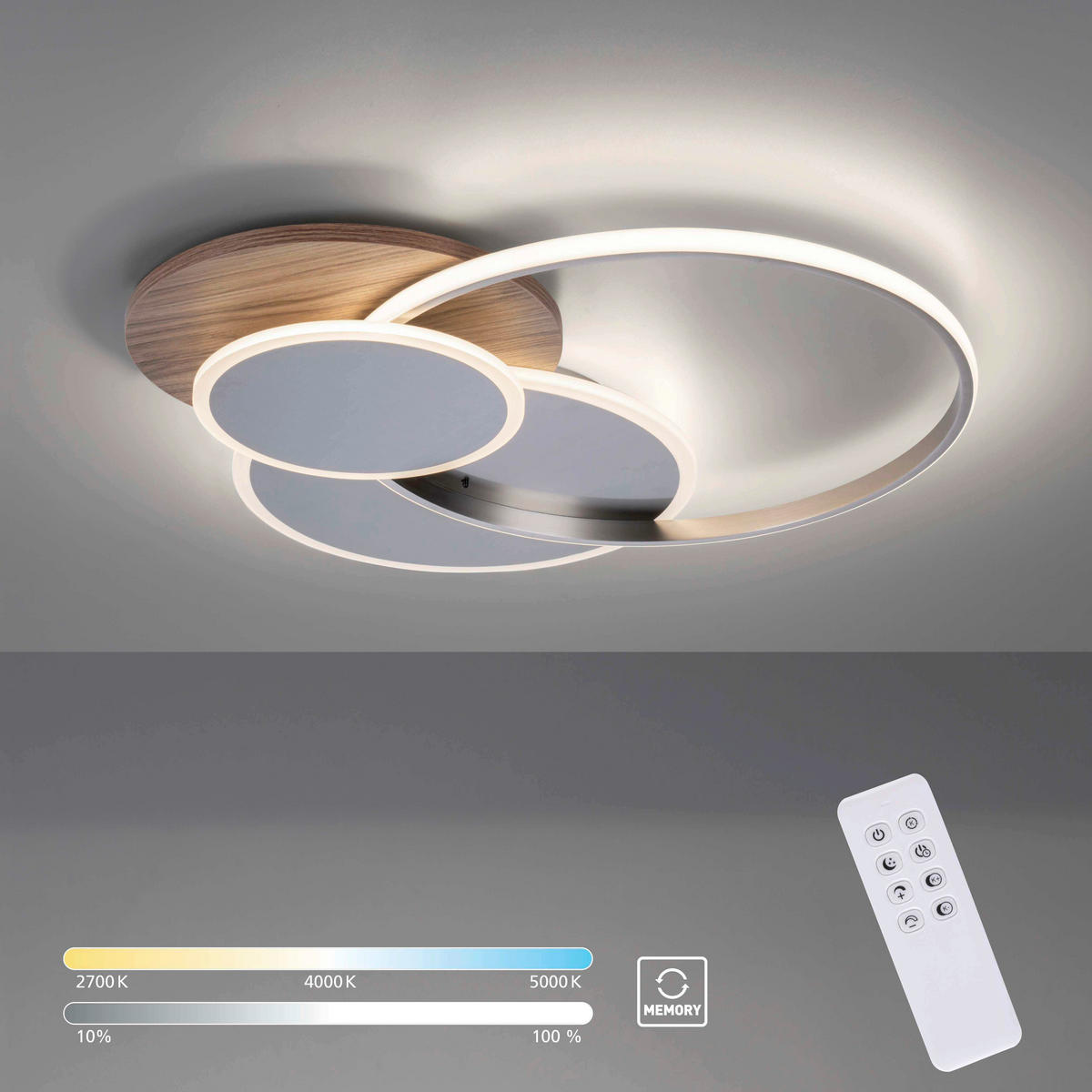 LED-DECKENLEUCHTE 65/62,5/7 cm   - Design, Kunststoff/Metall (65/62,5/7cm)