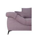 ECKSOFA Lila Cord Rückenkissen, Armlehnenkissen, Rücken echt  - Lila/Schwarz, KONVENTIONELL, Textil/Metall (332/231cm) - Carryhome