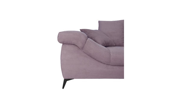 ECKSOFA Lila Cord Rückenkissen, Armlehnenkissen, Rücken echt  - Lila/Schwarz, KONVENTIONELL, Textil/Metall (332/231cm) - Carryhome