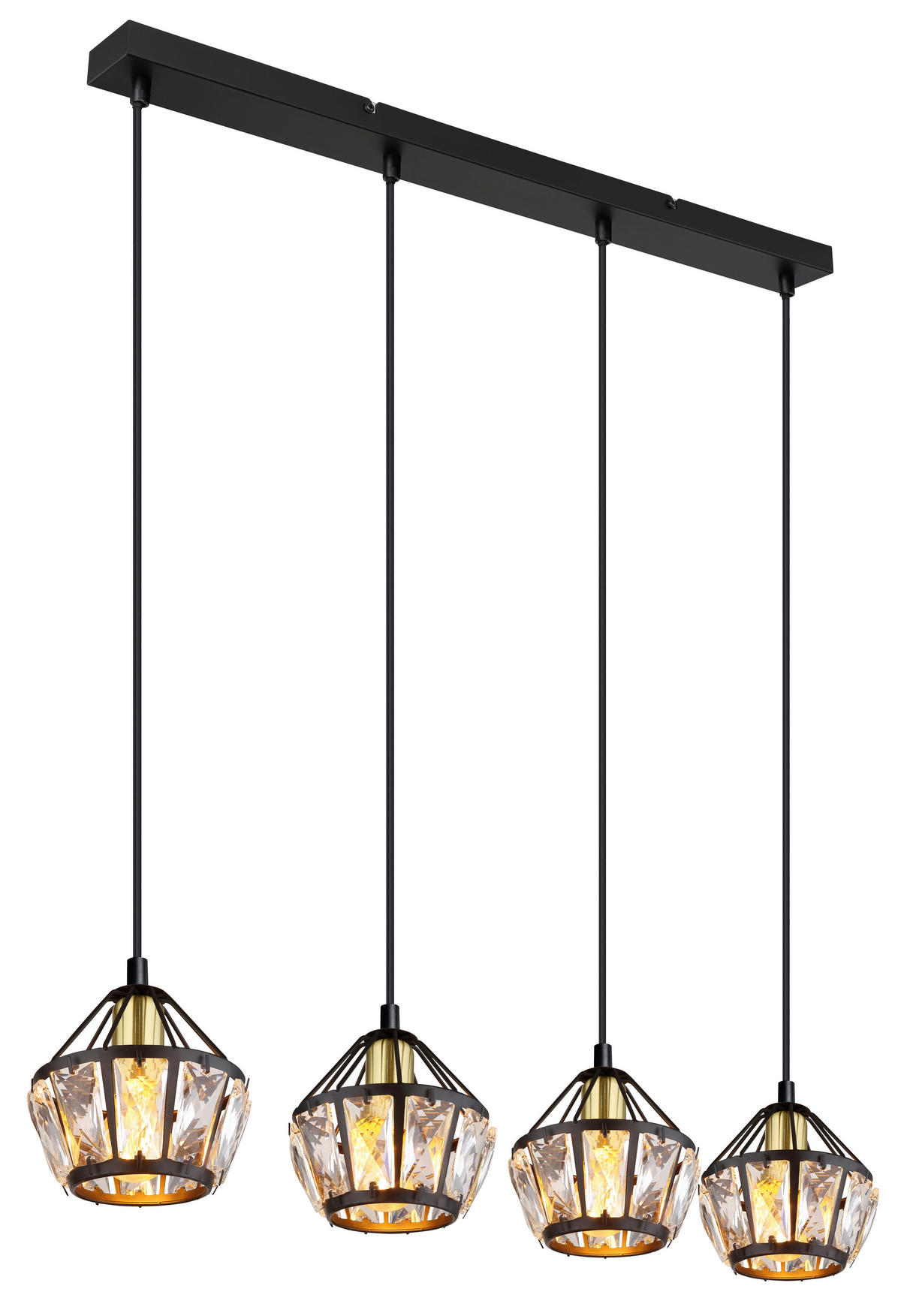 HÄNGLAMPA 73/12,5/150 cm  - klar/mässingsfärgad, Klassisk, metall/glas (73/12,5/150cm) - Globo