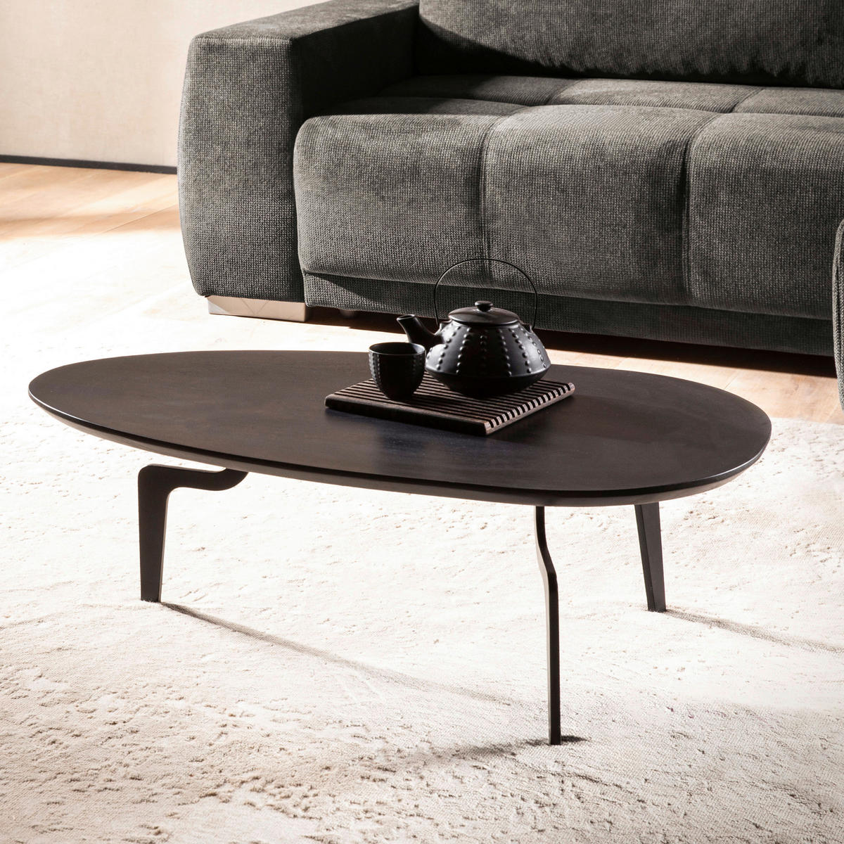 SOFFBORD i trä 86/50/30 cm  - svart, Design, metall/trä (86/50/30cm) - Livetastic