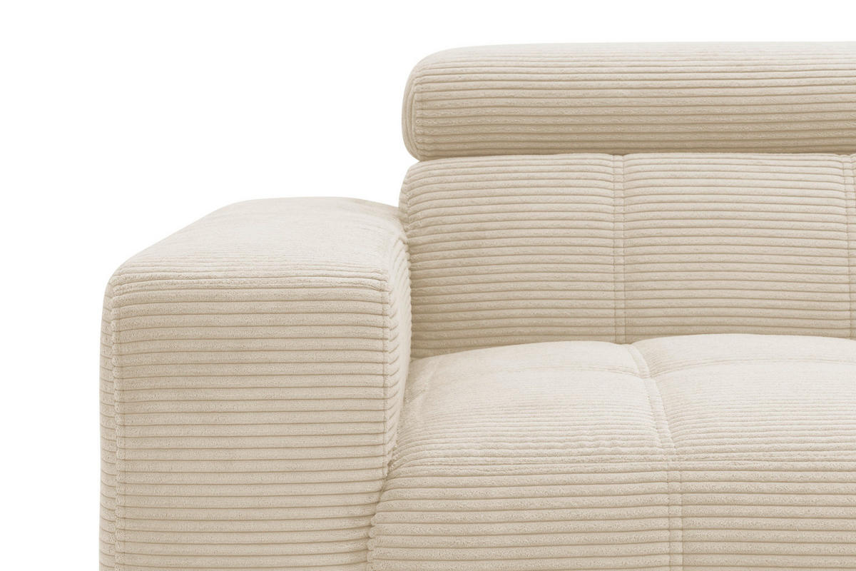 ECKSOFA TRENTO Creme Mikrofaser  - Dunkelgrau/Creme, MODERN, Textil/Metall (287/175cm) - MID.YOU