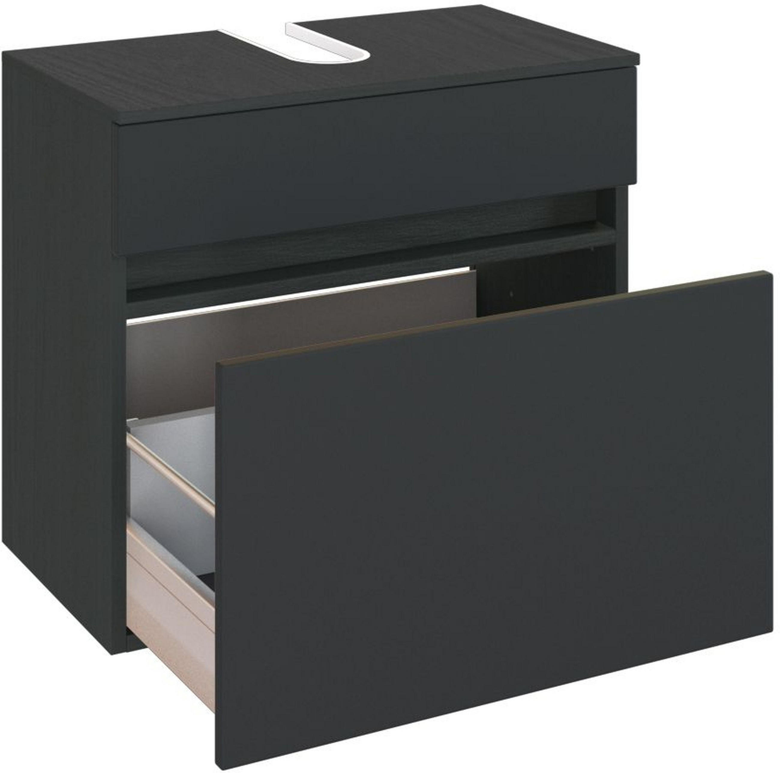 WASCHBECKENUNTERSCHRANK 60/55/35 cm  - Silberfarben/Grau, Design, Holzwerkstoff/Kunststoff (60/55/35cm) - Held