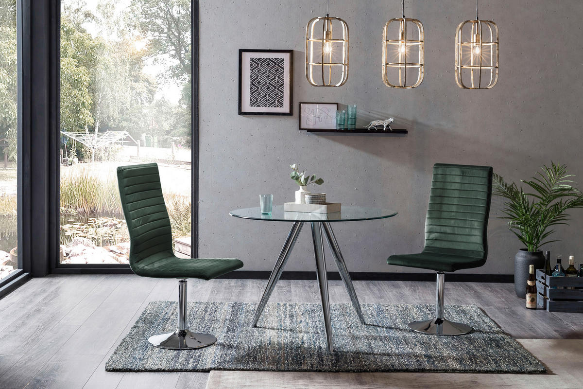 ESSTISCH in Glas 100/100/75 cm  - Klar/Chromfarben, MODERN, Glas/Metall (100/100/75cm) - Livetastic