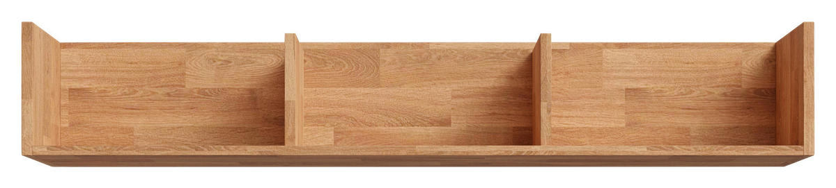 WANDREGAL Eiche massiv Eichefarben  - Eichefarben, Natur, Holz (130/22/25cm) - Linea Natura