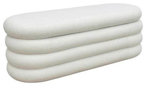 TRUHENBANK in Holz, Textil 120/42/42 cm  - Weiß, LIFESTYLE, Holz/Textil (120/42/42cm) - Xora