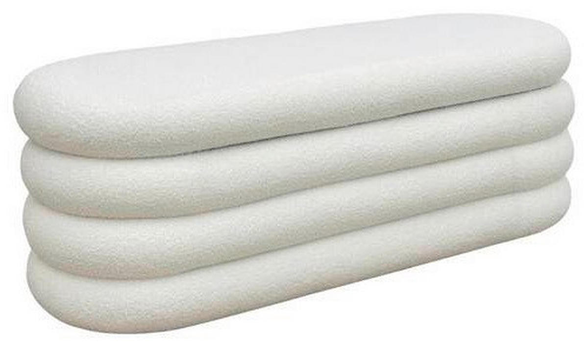 TRUHENBANK in Holz, Textil 120/42/42 cm  - Weiß, LIFESTYLE, Holz/Textil (120/42/42cm) - Xora