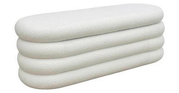 TRUHENBANK 120/42/42 cm Webpelz Weiß Pappel Sperrholz  - Weiß, LIFESTYLE, Holz/Textil (120/42/42cm) - Xora