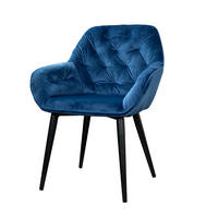 STOL, kovina, tekstil antracit, temno modra  - antracit/temno modra, Trendi, kovina/tekstil (62/82/60cm) - MID.YOU
