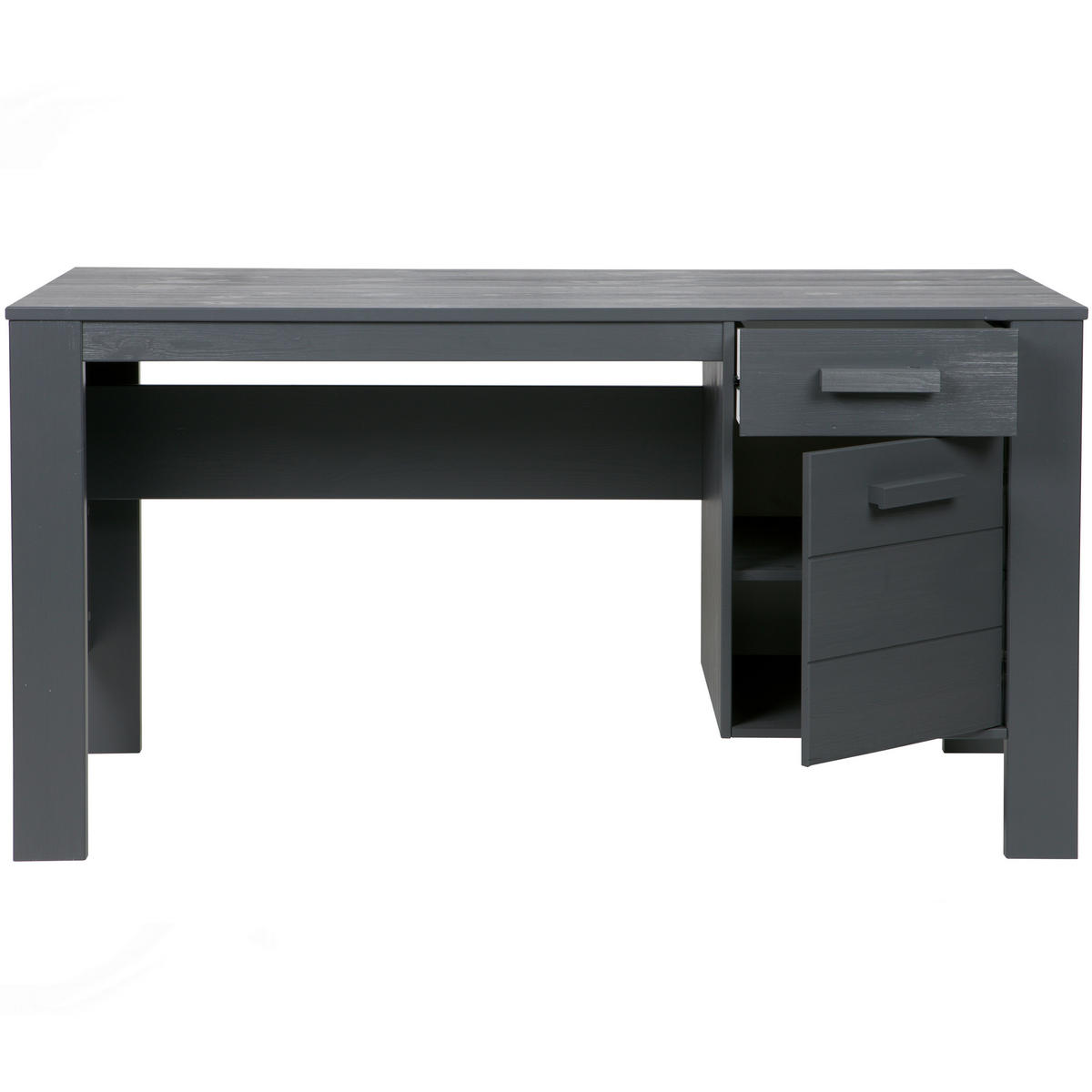 SCHREIBTISCH 141/59/74 cm  in Dunkelgrau  - Dunkelgrau, Design, Holz (141/59/74cm) - Livetastic
