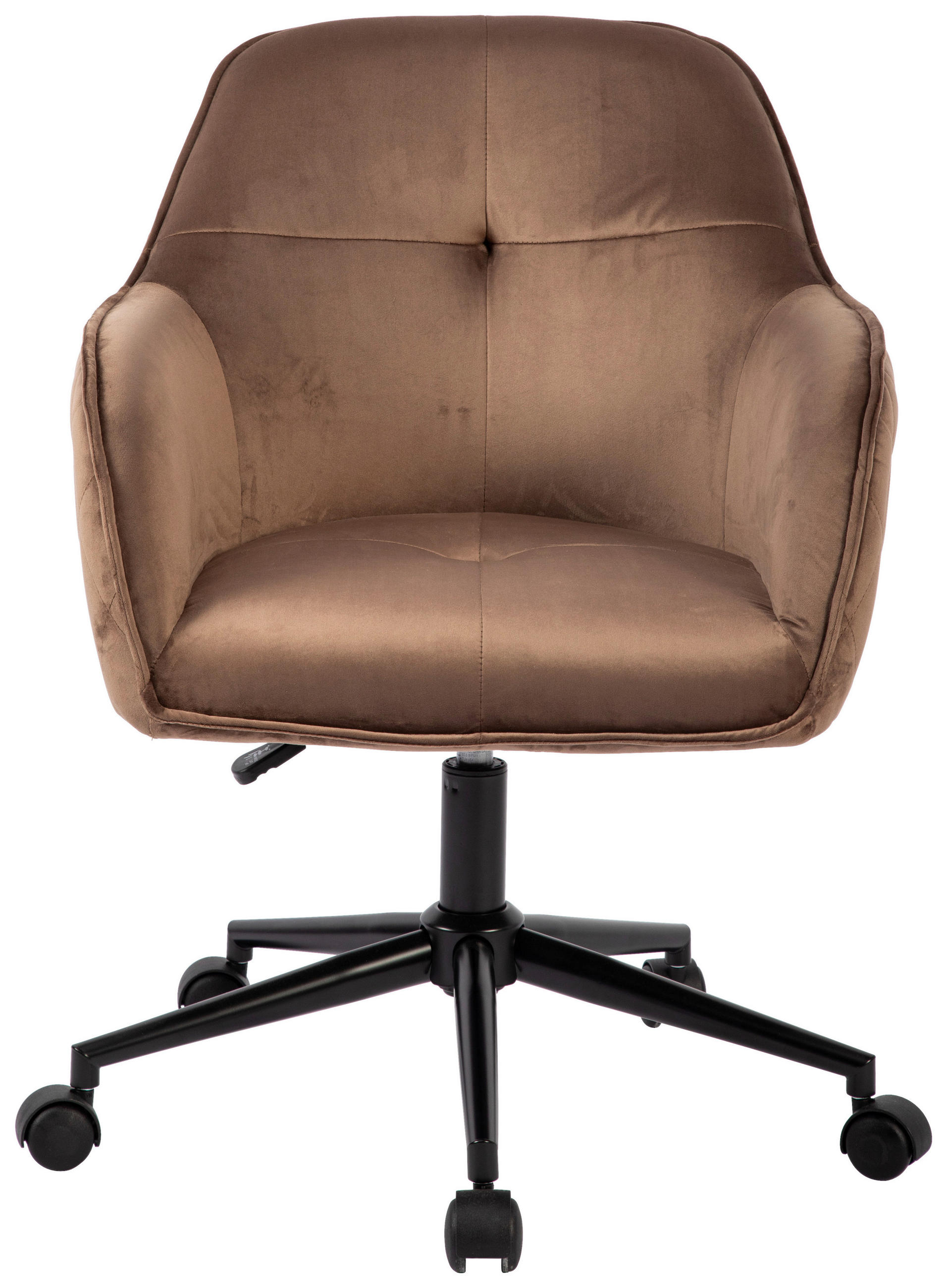 DREHSTUHL Samt Braun, Schwarz  - Schwarz/Braun, MODERN, Kunststoff/Textil (58/82/90/62cm) - MID.YOU