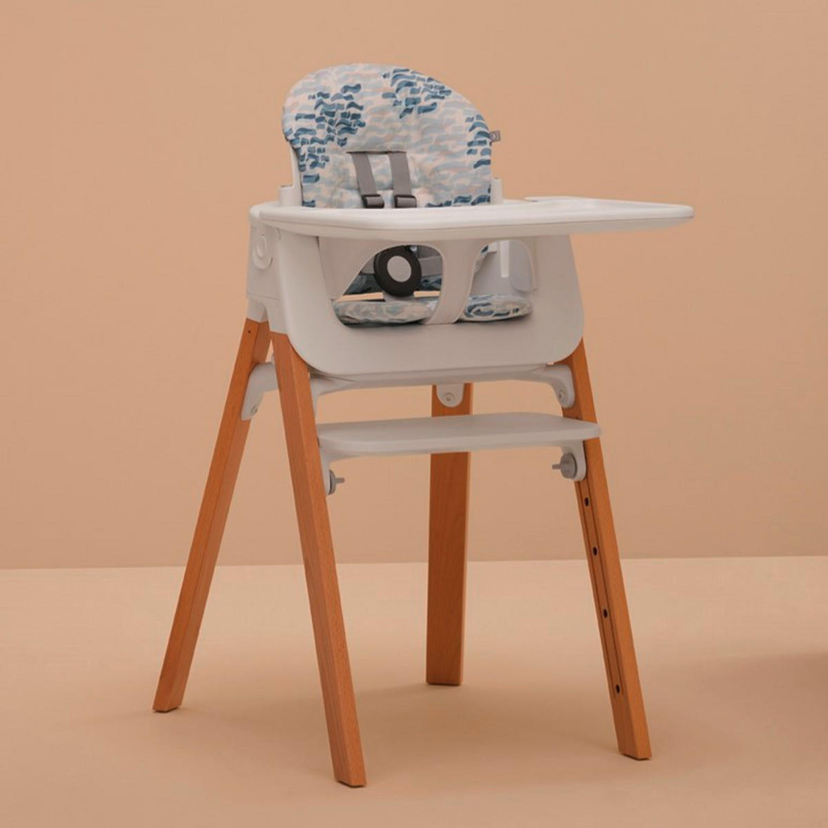 HOCHSTUHLEINLAGE Steps  - Blau/Weiß, Basics, Textil (18/28/5cm) - Stokke