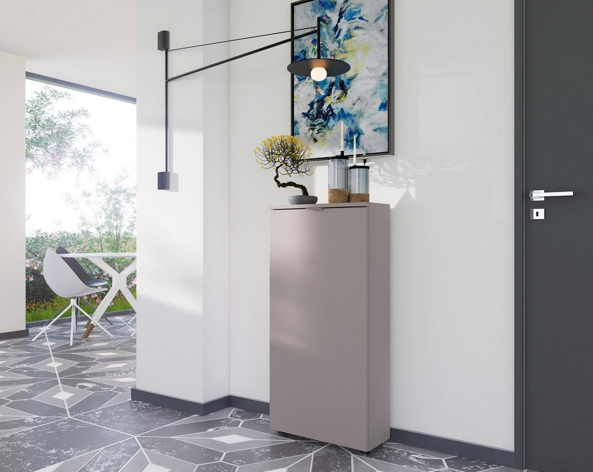 SCHUHSCHRANK  in 50/103/22 cm  - Beige/Schwarz, Design, Holzwerkstoff/Metall (50/103/22cm) - Livetastic