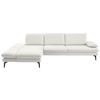 ECKSOFA in Echtleder Weiss  - Weiss/Schwarz, Design, Leder/Metall (195/308cm) - Dieter Knoll