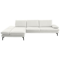 ECKSOFA in Echtleder Weiss  - Weiss/Schwarz, Design, Leder/Metall (195/308cm) - Dieter Knoll