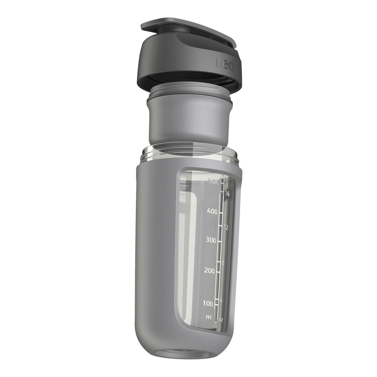 BECHER-TO-GO 0.5 l  - Transparent/Grau, Basics, Kunststoff (8/8/20cm) - BergHOFF