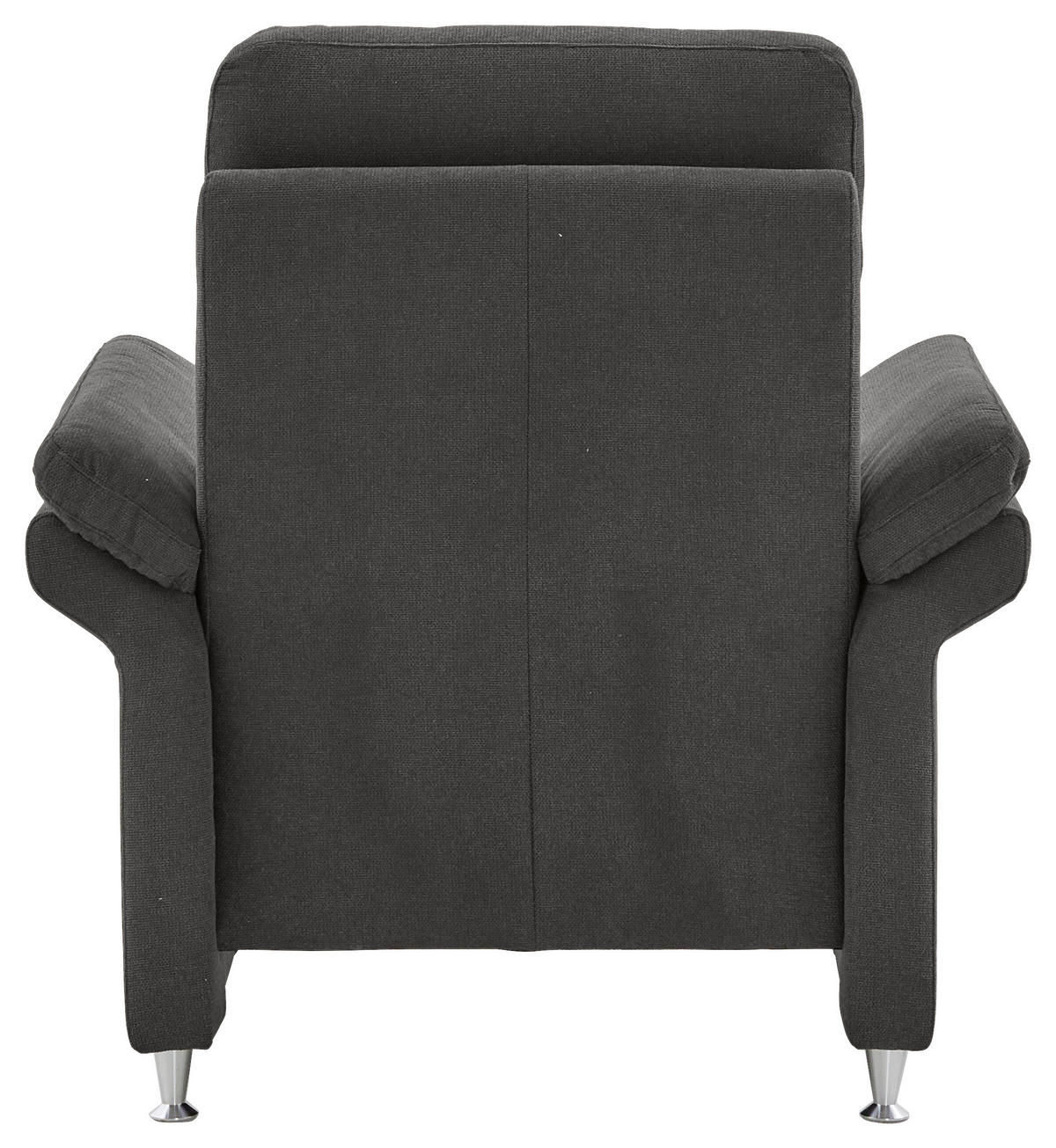 FERNSEHSESSEL  mit Flachgewebe Anthrazit  - Anthrazit/Alufarben, MODERN, Textil/Metall (96/103/89cm) - Pure Home Comfort