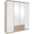 FALTTÜRENSCHRANK in Weiß, Eichefarben - Eichefarben/Silberfarben, KONVENTIONELL, Glas/Holzwerkstoff (181/212/56cm) - Boxxx FALTTÜRENSCHRANK in Weiß, Eichefarben - Eichefarben/Silberfarben, KONVENTIONELL, Glas/Holzwerkstoff (181/212/56cm) - Boxxx