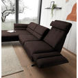 ECKSOFA Braun Flachgewebe  - Schwarz/Braun, Design, Textil/Metall (176-217/279-327cm) - Dieter Knoll