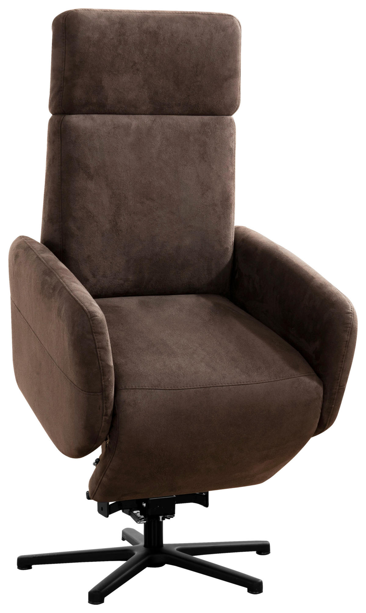 DREHSTUHL  in Mikrofaser Braun  - Schwarz/Braun, Konventionell, Textil/Metall (71/110/82cm) - Sit & More