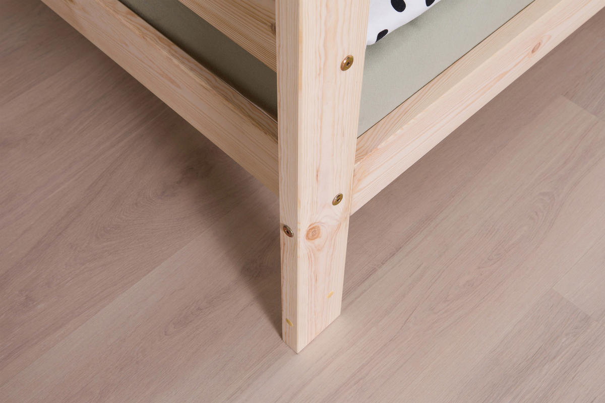 BODENBETT 90/200 cm Naturfarben  - Naturfarben, Modern, Holz/Textil (90/200cm) - MID.YOU
