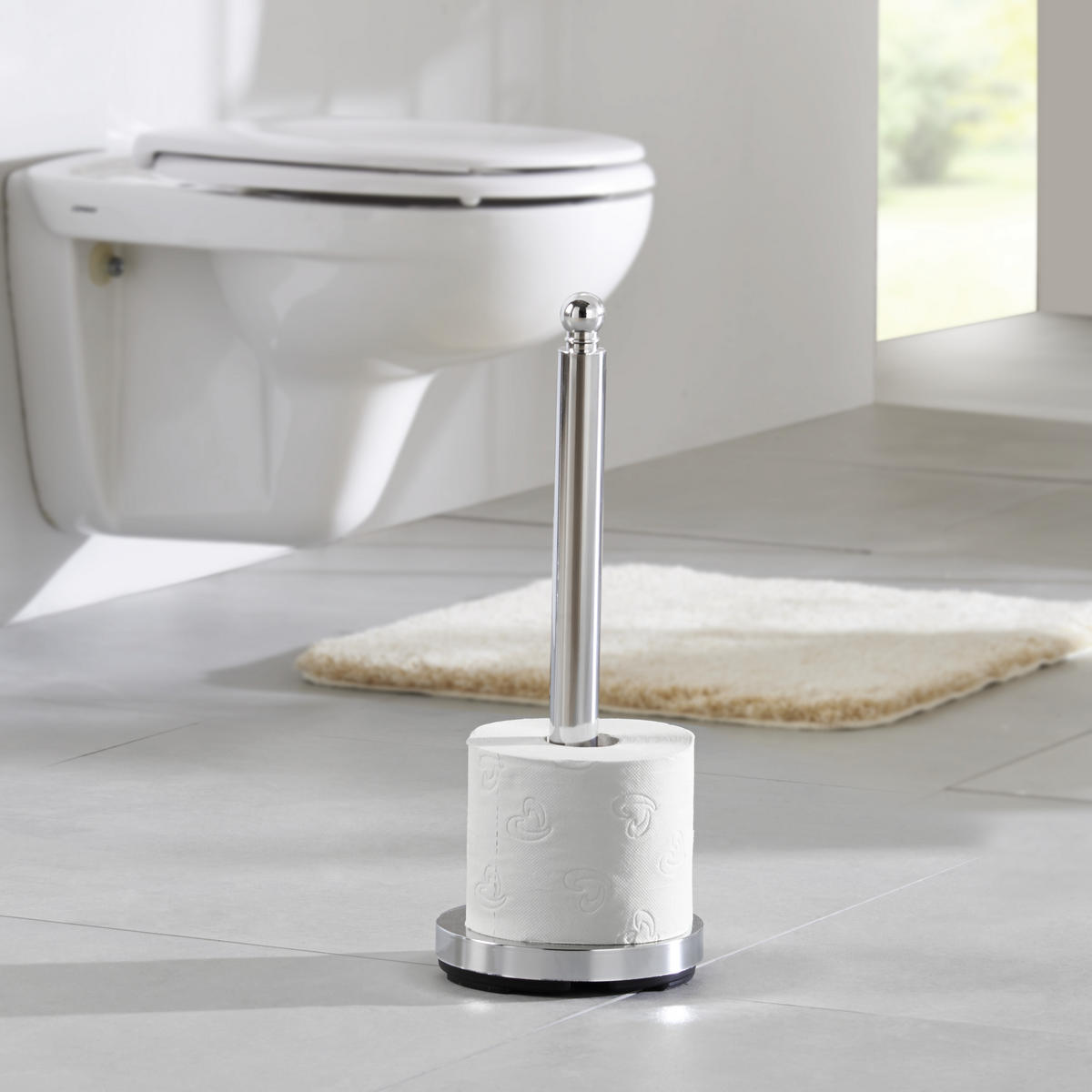 DRŽAČ TOALET-PAPIRA  boja hroma  metal  - boja hroma, Dizajnerski, metal (14/33/14cm) - Xora