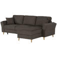 ECKSOFA in Flachgewebe Graubraun  - Eichefarben/Graubraun, KONVENTIONELL, Holz/Textil (265/159cm) - Carryhome