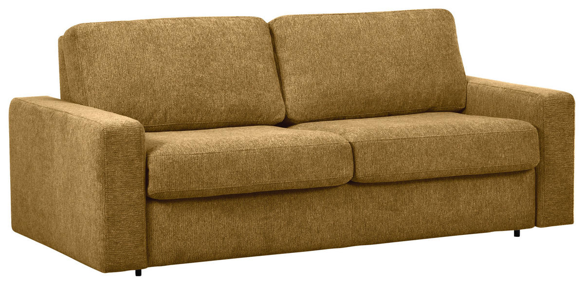 SCHLAFSOFA Flachgewebe Goldfarben  - Goldfarben/Schwarz, MODERN, Kunststoff/Textil (195/80/100cm) - Carryhome