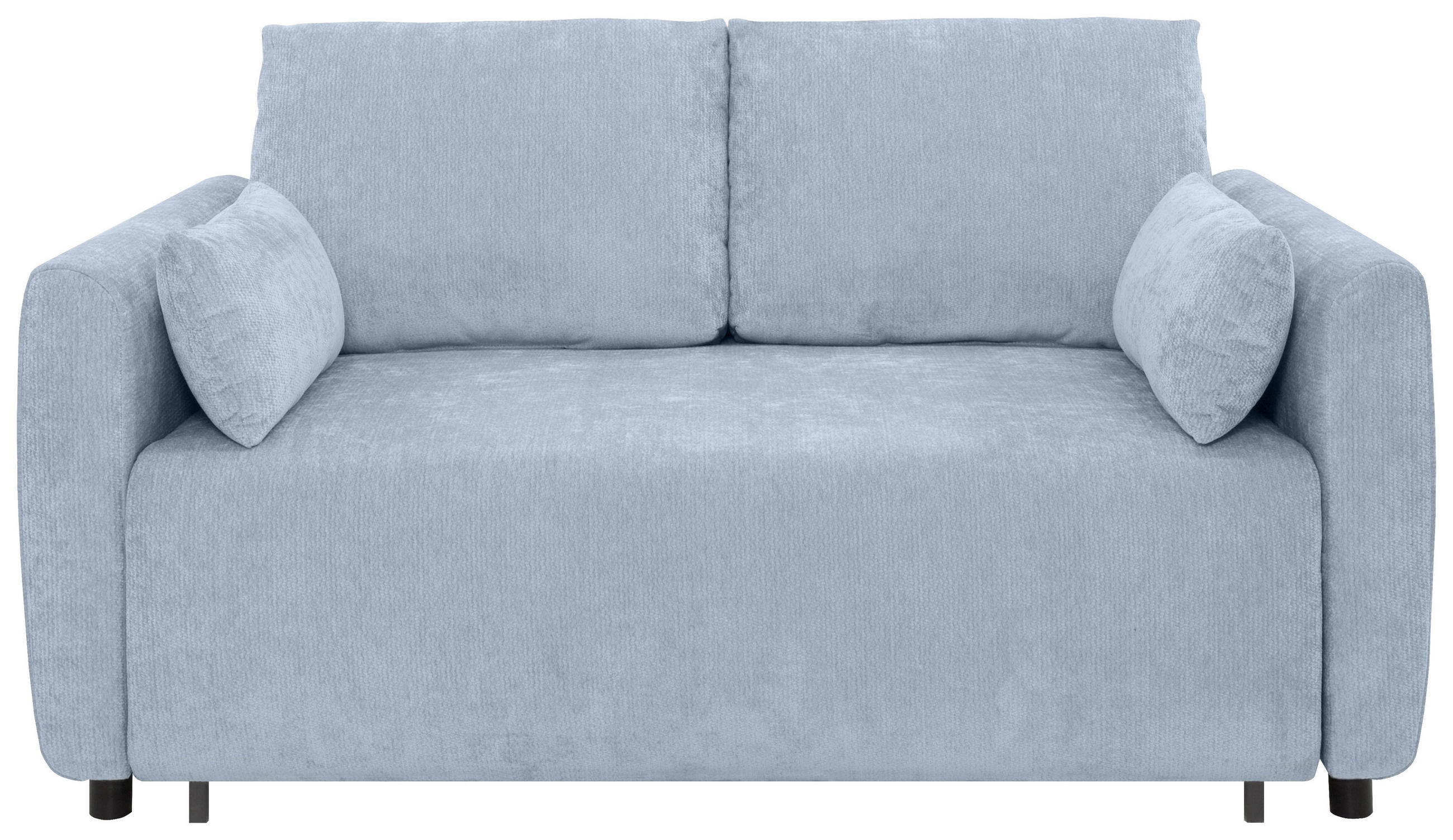 SCHLAFSOFA Chenille Hellblau  - Schwarz/Hellblau, KONVENTIONELL, Kunststoff/Textil (161/90/108cm) - Carryhome