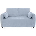SCHLAFSOFA Chenille Hellblau  - Schwarz/Hellblau, KONVENTIONELL, Kunststoff/Textil (161/90/108cm) - Carryhome