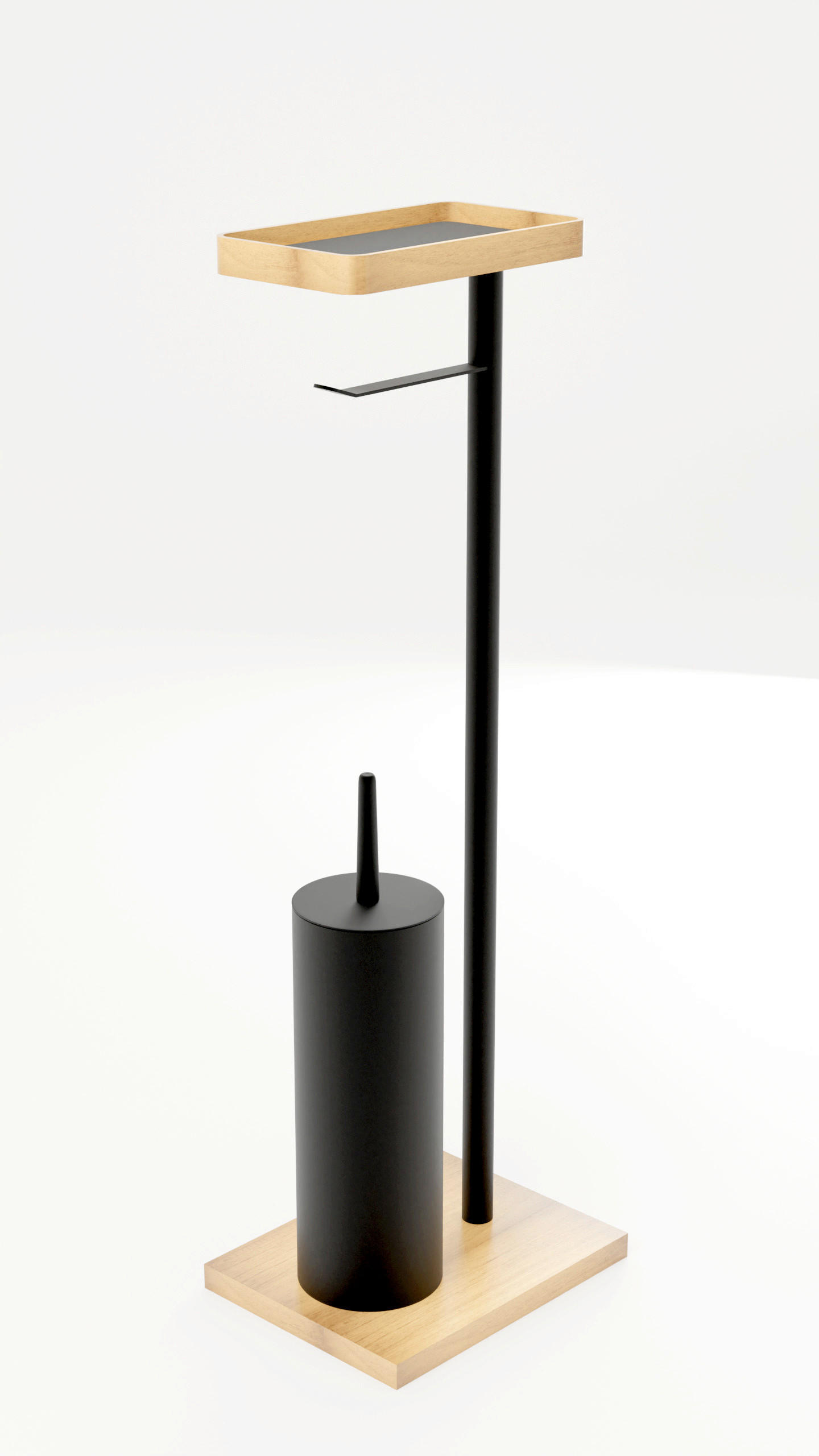 WC-BÜRSTENGARNITUR in Metall, Kunststoff  Kunststoff   - Schwarz, Basics, Kunststoff/Metall (21,5/66/16,5cm) - Sadena