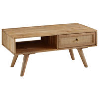 SOFFBORD i trä 90/45/40 cm  - guldfärgad/naturfärgad, Klassisk, metall/trä (90/45/40cm) - MID.YOU