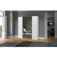 DREHTÜRENSCHRANK  in Weiß  - Chromfarben/Weiß, Design, Glas/Holzwerkstoff (203/215/59cm) - Carryhome