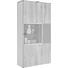 VITRINE Altholz, Eiche furniert, mehrschichtige Massivholzplatte (Tischlerplatte) Eichefarben, Grau - Eichefarben/Silberfarben, Natur, Glas/Holz (96/194/42,3cm) - Voglauer