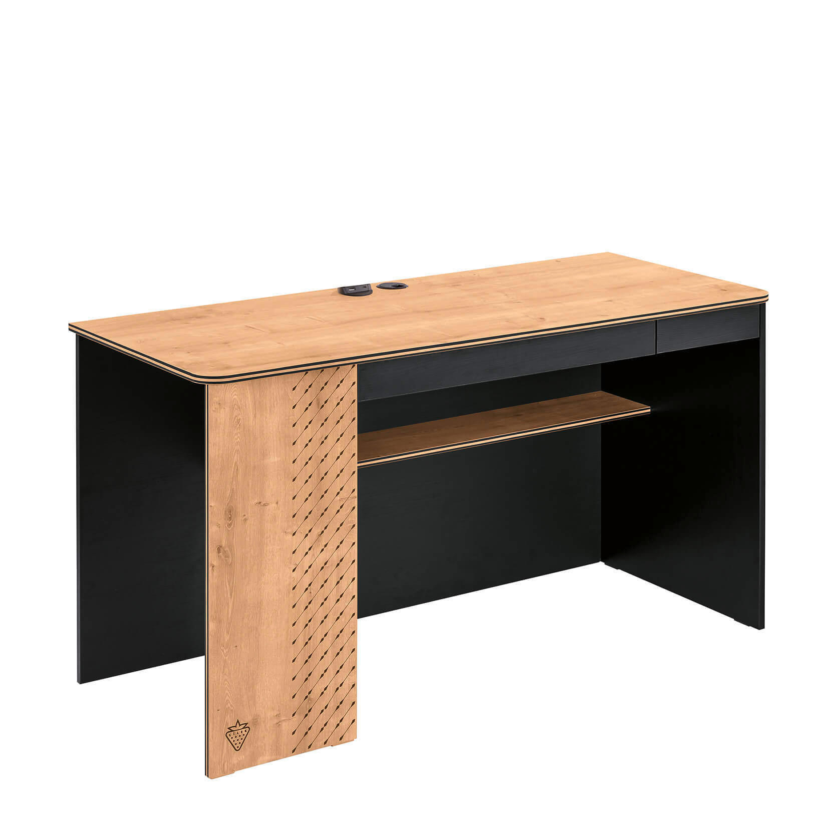 SCHREIBTISCH 138/58/75 cm  in Schwarz, Eichefarben  - Eichefarben/Schwarz, MODERN, Holzwerkstoff (138/58/75cm) - Boxxx