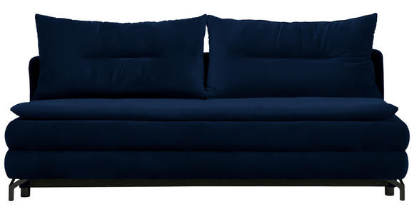 SCHLAFSOFA in Flachgewebe Dunkelblau - Schwarz/Dunkelblau, MODERN, Textil/Metall (208/73/92/102cm) - Novel