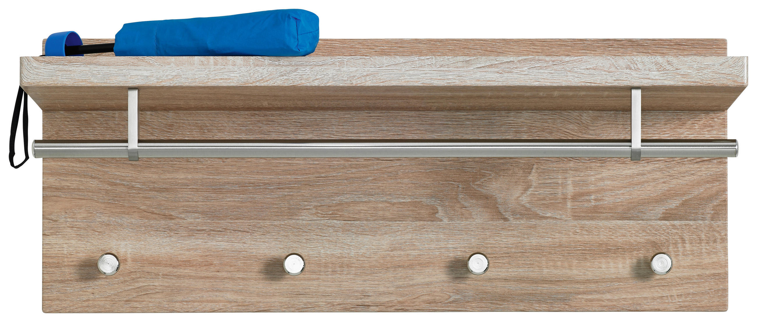 WANDGARDEROBE  in Eiche San Remo, Edelstahlfarben  - Edelstahlfarben/Eiche San Remo, Design, Holz/Metall (75/30/26cm) - Carryhome