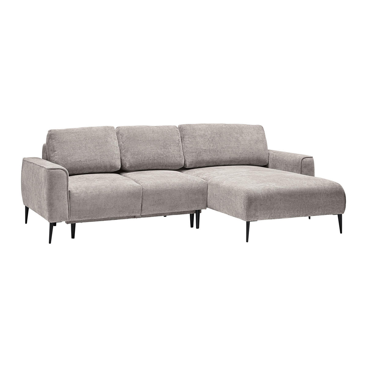 HÖRNSOFFA i vävt tyg taupe  - svart/taupe, Modern, metall/textil (255/164cm) - MID.YOU