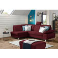 ECKSOFA in Flachgewebe Rot  - Silberfarben/Rot, KONVENTIONELL, Holz/Textil (186/255cm) - Cantus