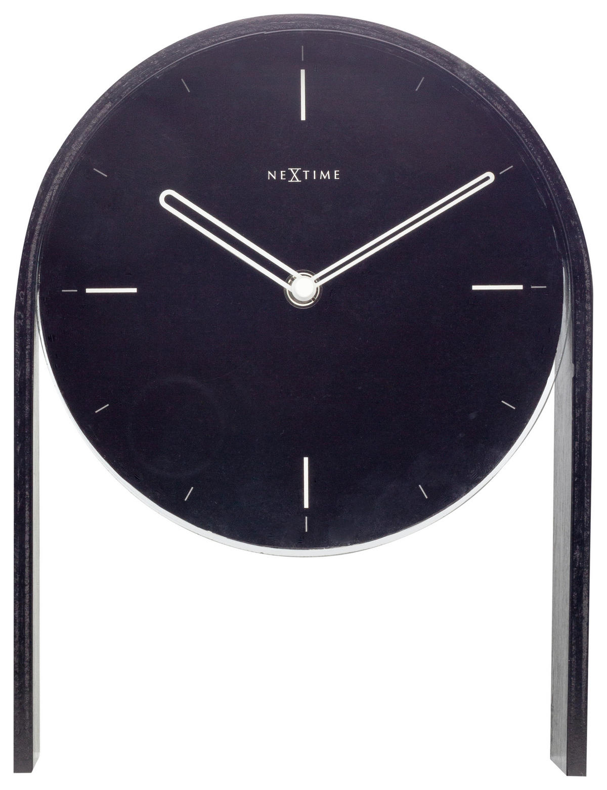 TISCHUHR Schwarz 21/27/6,5 cm  - Schwarz, Basics, Glas/Holz (21/27/6,5cm) - Nextime