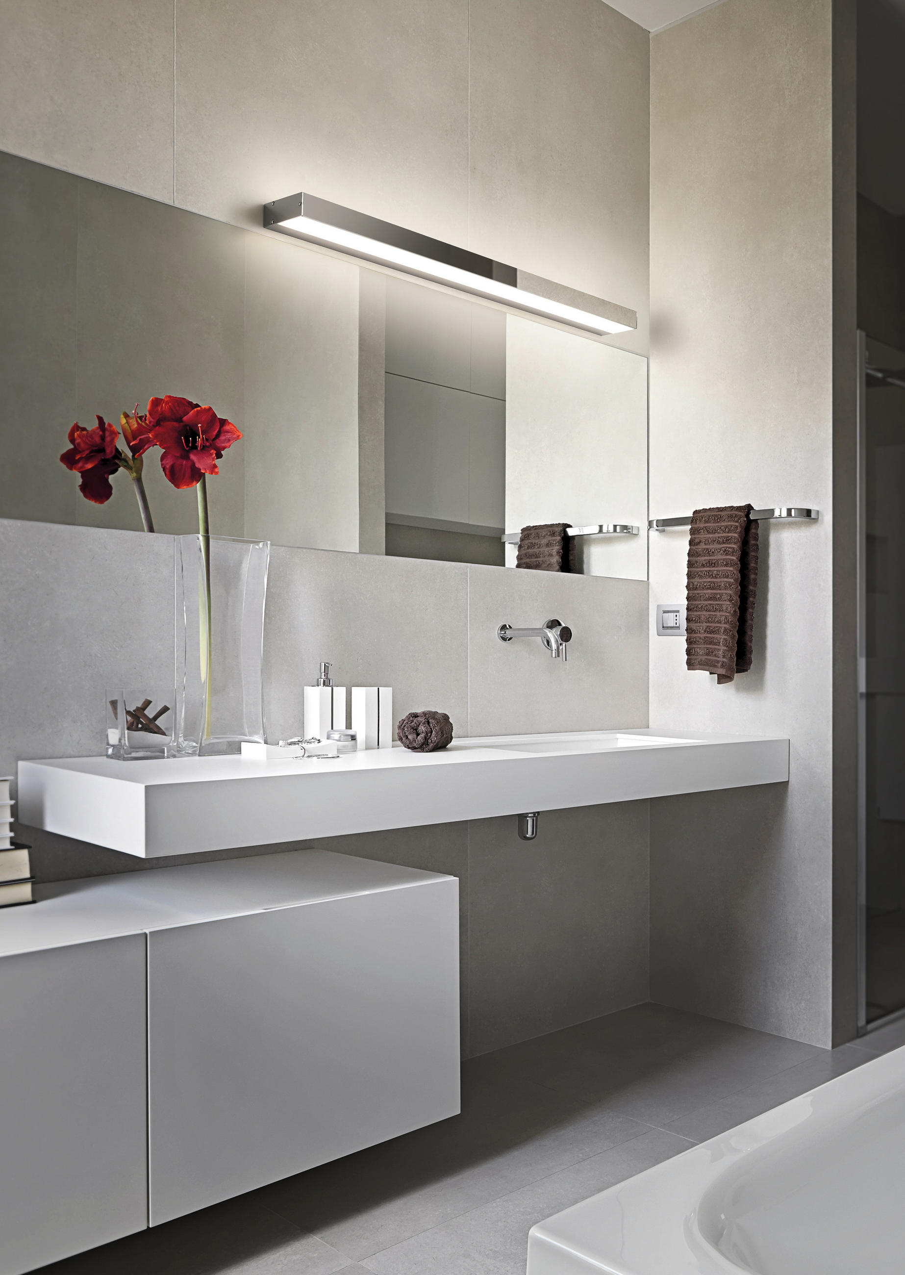 BADEZIMMER-WANDLEUCHTE Rocco   - Chromfarben/Weiß, Basics, Kunststoff/Metall (3,6/90/8cm) - Trio Leuchten