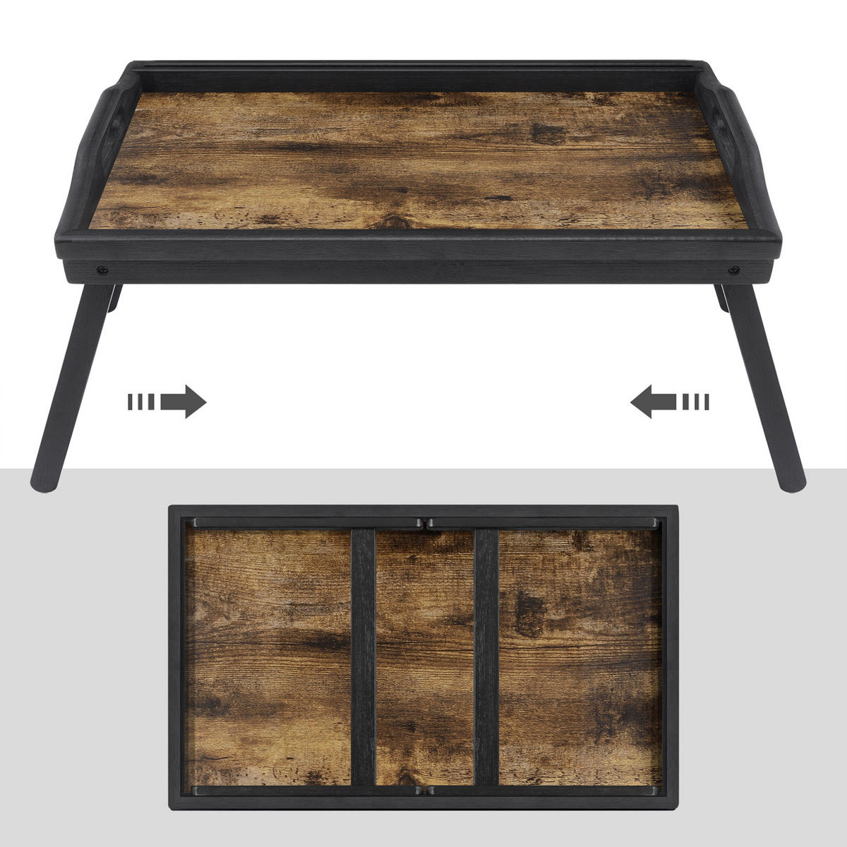LAPTOPTISCH 50/30/26 cm  in Braun, Schwarz  - Schwarz/Braun, Basics, Holz/Holzwerkstoff (50/30/26cm) - Boxxx