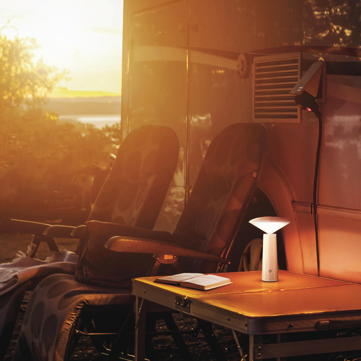 AKKU-TISCHLEUCHTE Pinto 13,9/21 cm   - Weiß, Design, Kunststoff (13,9/21cm)