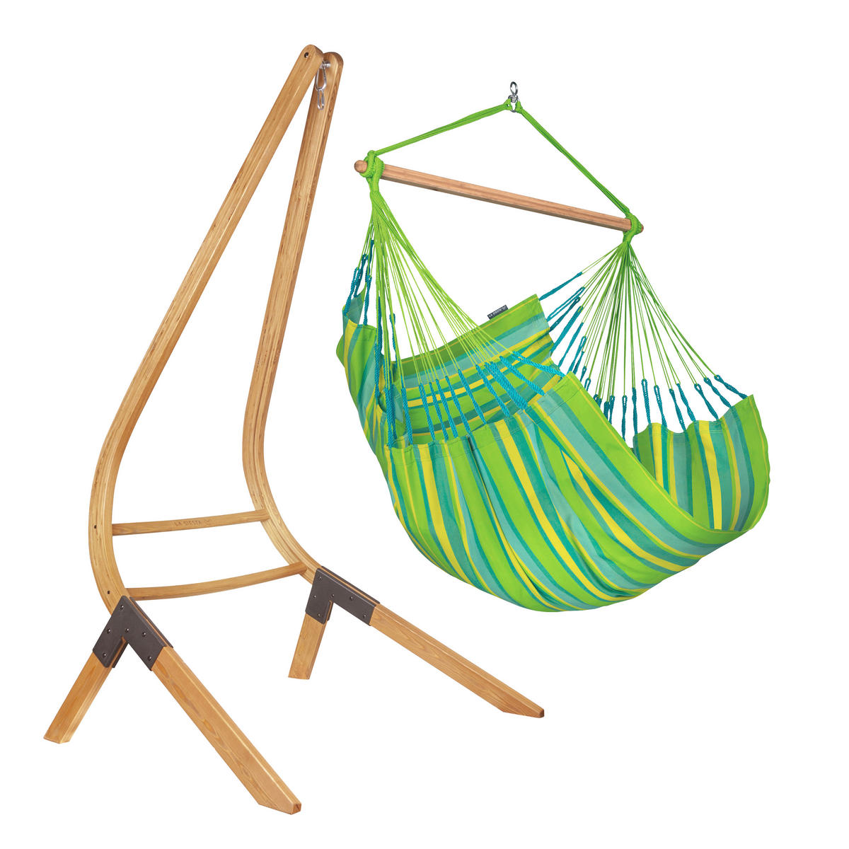 HÄNGESESSEL comfort chair 110/160/180 cm  - Gelb/Hellgrün, KONVENTIONELL, Holz/Textil (110/160/180cm) - La Siesta