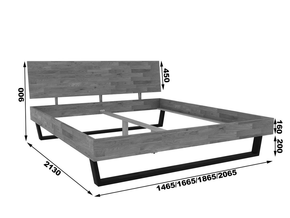 BETT 180/200 cm  in Wildeiche  - Wildeiche, MODERN, Holz (180/200cm) - MID.YOU