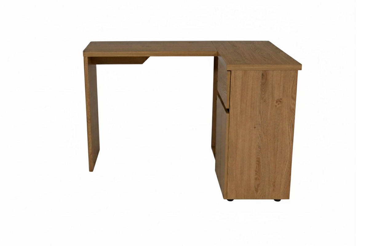 ECKSCHREIBTISCH 117/90/75,7 cm Eichefarben Stauraum, seitenverkehrt montierbar  - Eichefarben, KONVENTIONELL, Holzwerkstoff (117/90/75,7cm) - MID.YOU