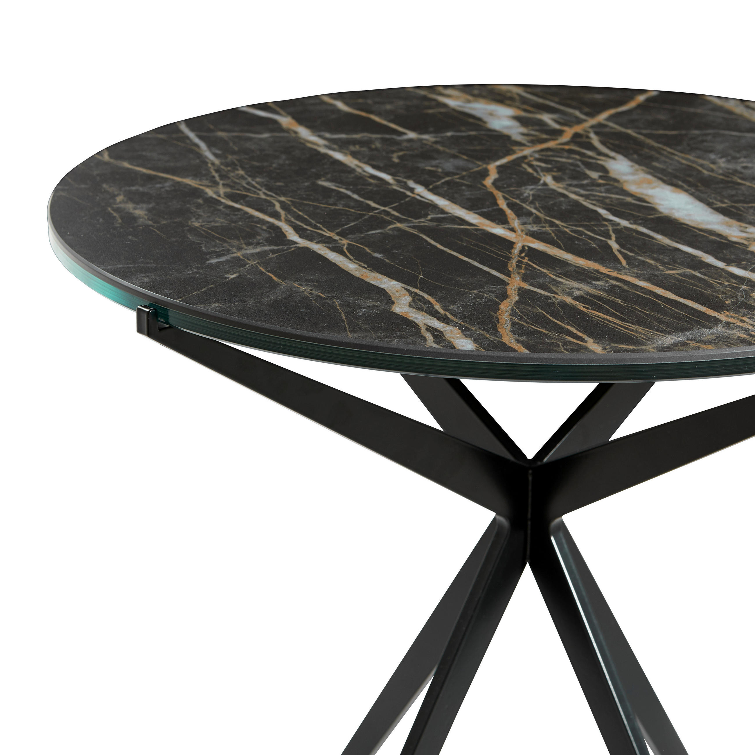 BEISTELLTISCH Marmor rund Anthrazit, Braun, Grau  - Anthrazit/Schwarz, Design, Keramik/Metall (45/45/52cm) - Joop!